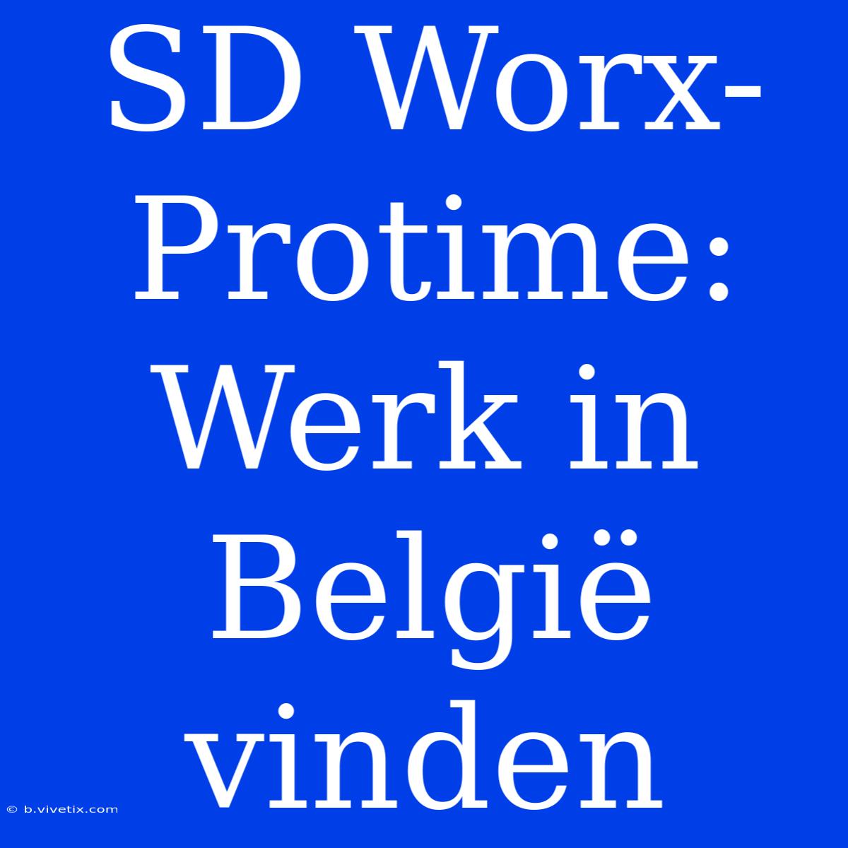 SD Worx-Protime: Werk In België Vinden 