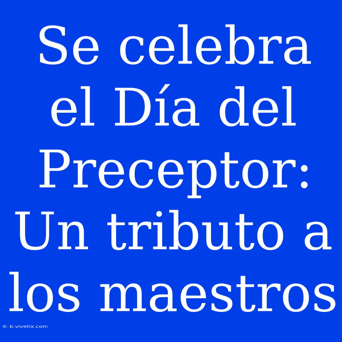 Se Celebra El Día Del Preceptor: Un Tributo A Los Maestros