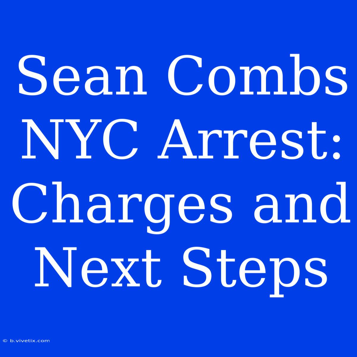 Sean Combs NYC Arrest: Charges And Next Steps 