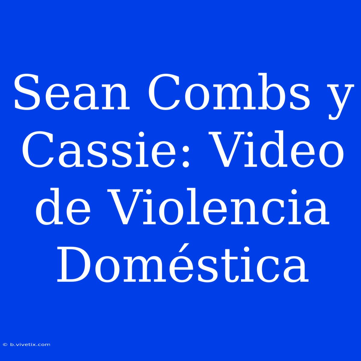 Sean Combs Y Cassie: Video De Violencia Doméstica