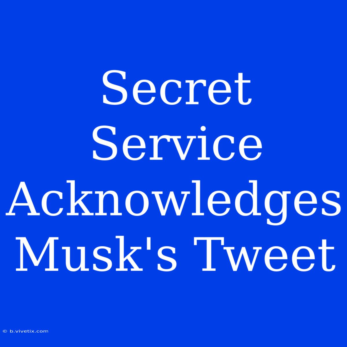 Secret Service Acknowledges Musk's Tweet 