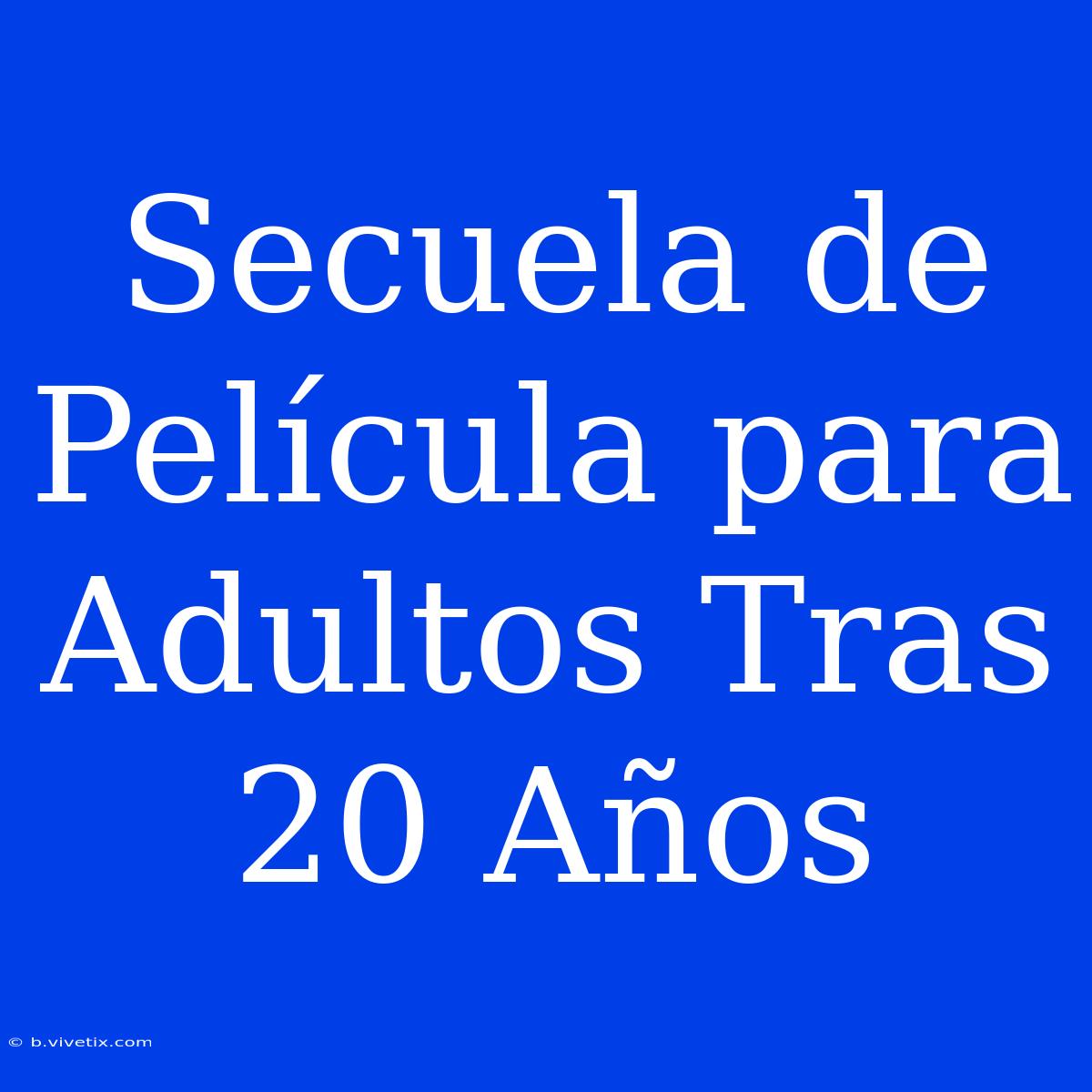 Secuela De Película Para Adultos Tras 20 Años