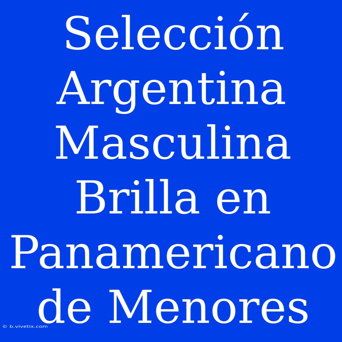 Selección Argentina Masculina Brilla En Panamericano De Menores