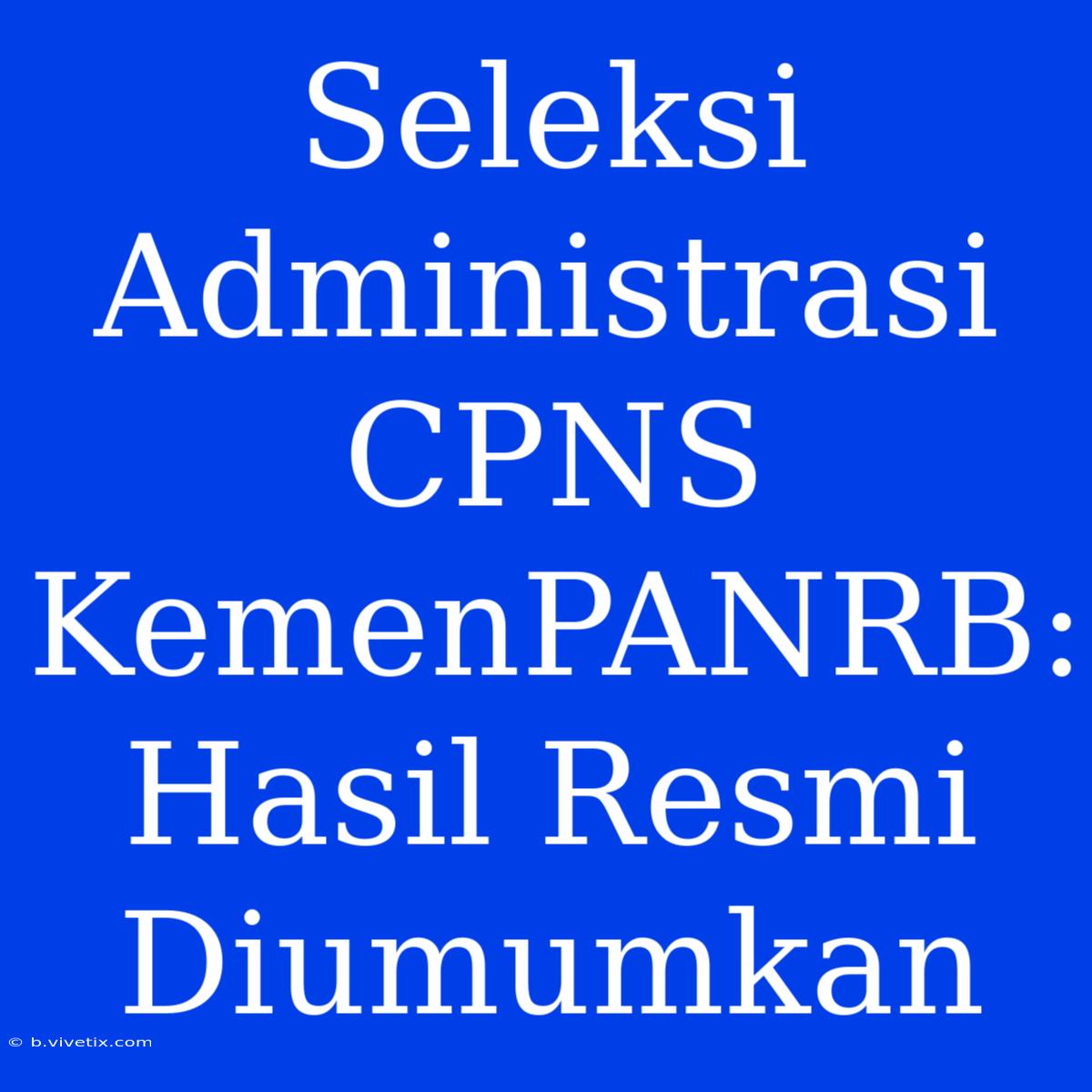 Seleksi Administrasi CPNS KemenPANRB: Hasil Resmi Diumumkan