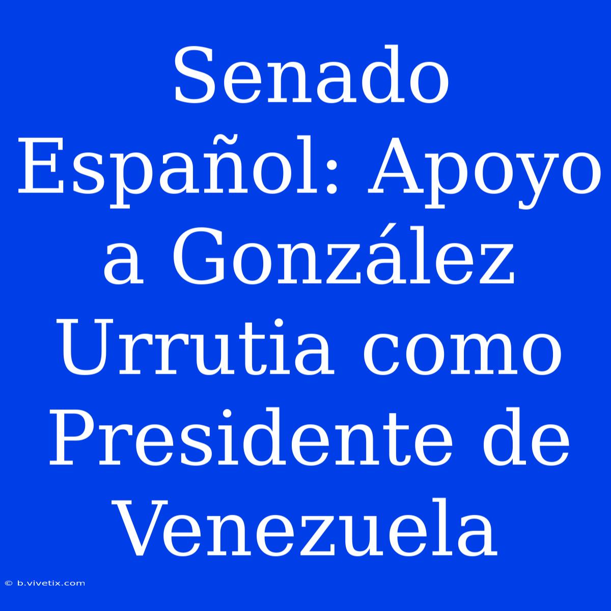 Senado Español: Apoyo A González Urrutia Como Presidente De Venezuela