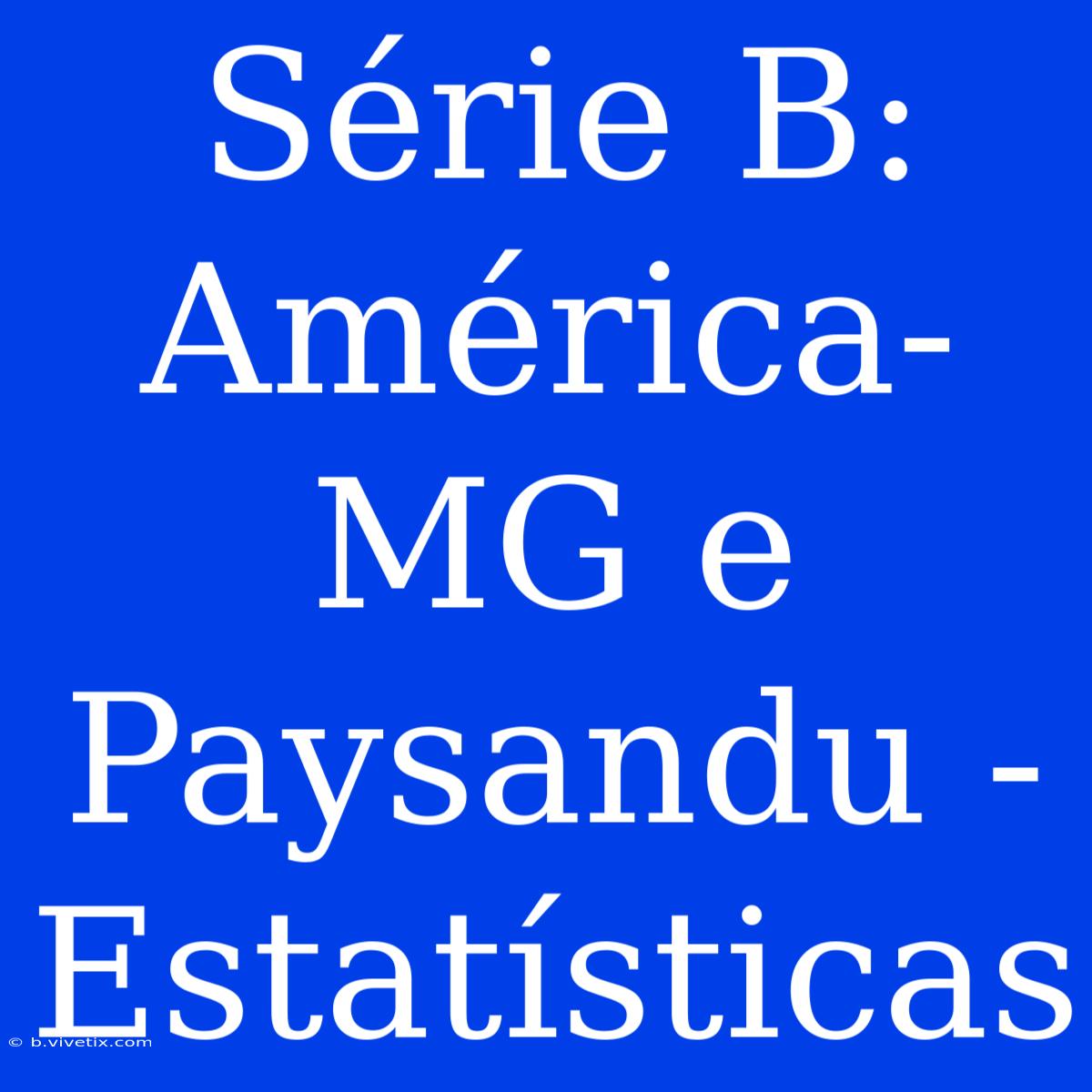 Série B: América-MG E Paysandu - Estatísticas