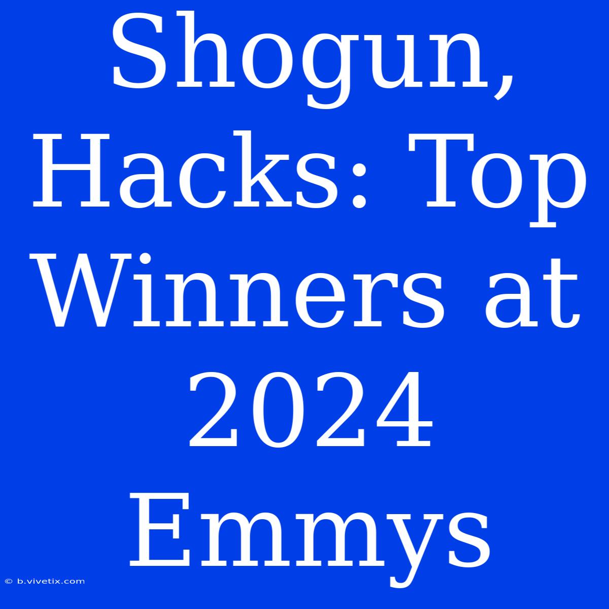 Shogun, Hacks: Top Winners At 2024 Emmys