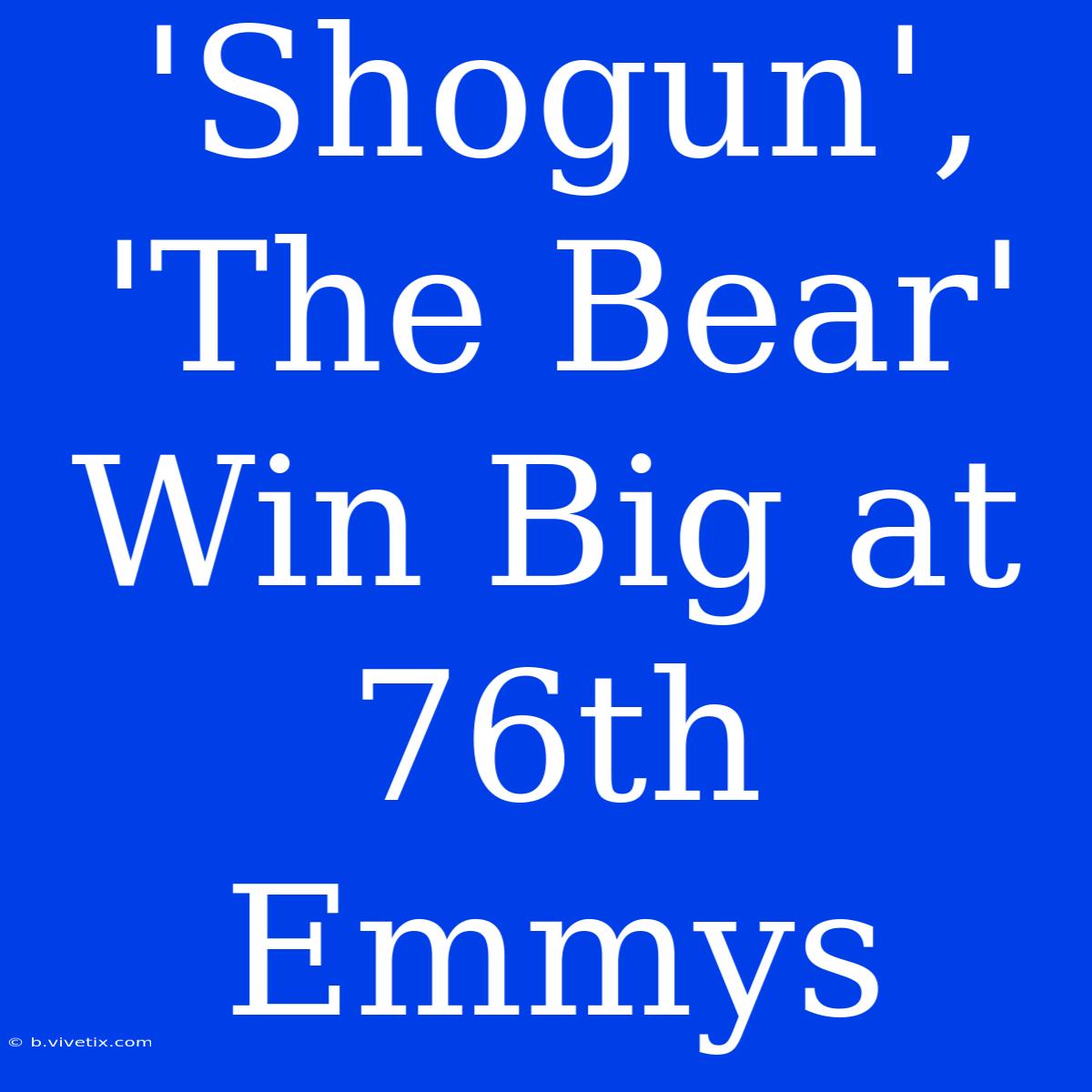 'Shogun', 'The Bear' Win Big At 76th Emmys