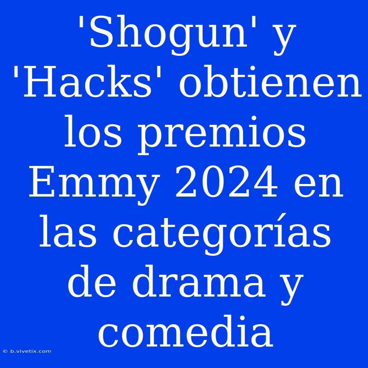 'Shogun' Y 'Hacks' Obtienen Los Premios Emmy 2024 En Las Categorías De Drama Y Comedia