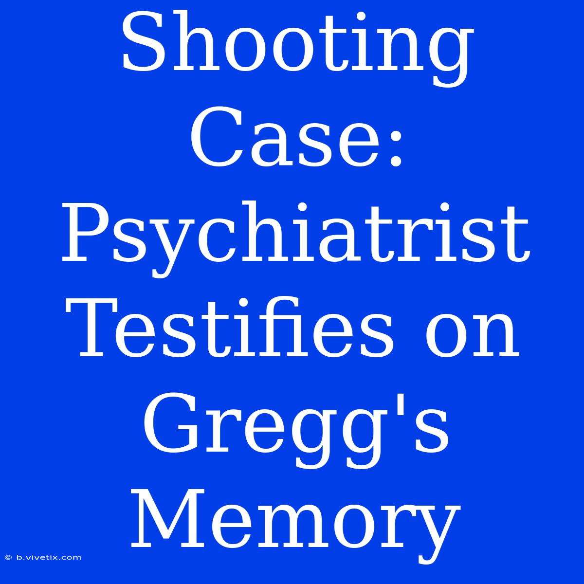 Shooting Case: Psychiatrist Testifies On Gregg's Memory