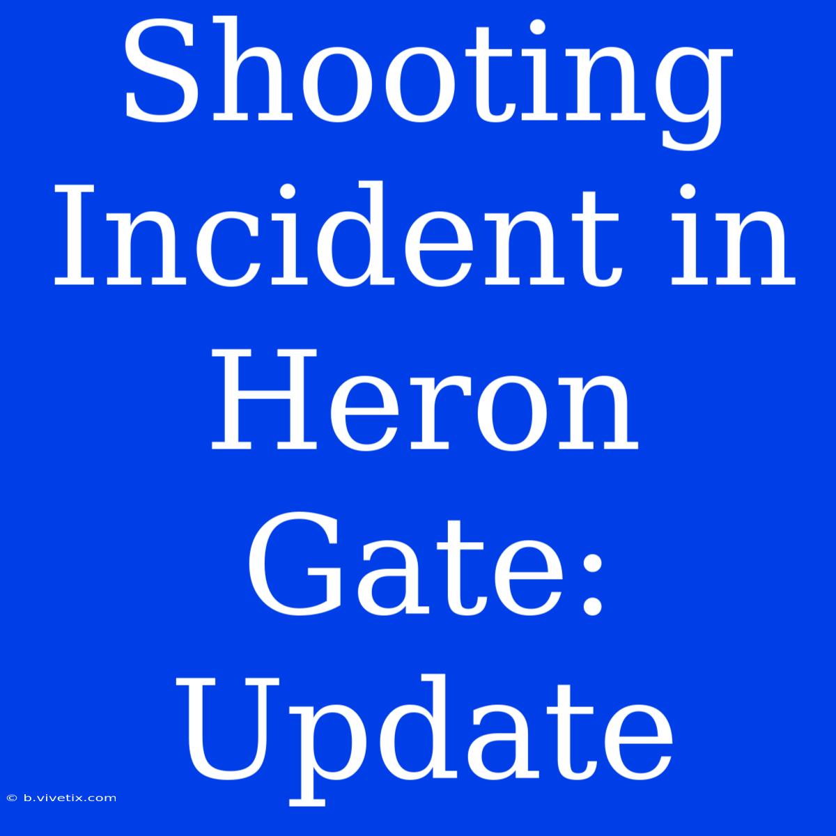 Shooting Incident In Heron Gate: Update 