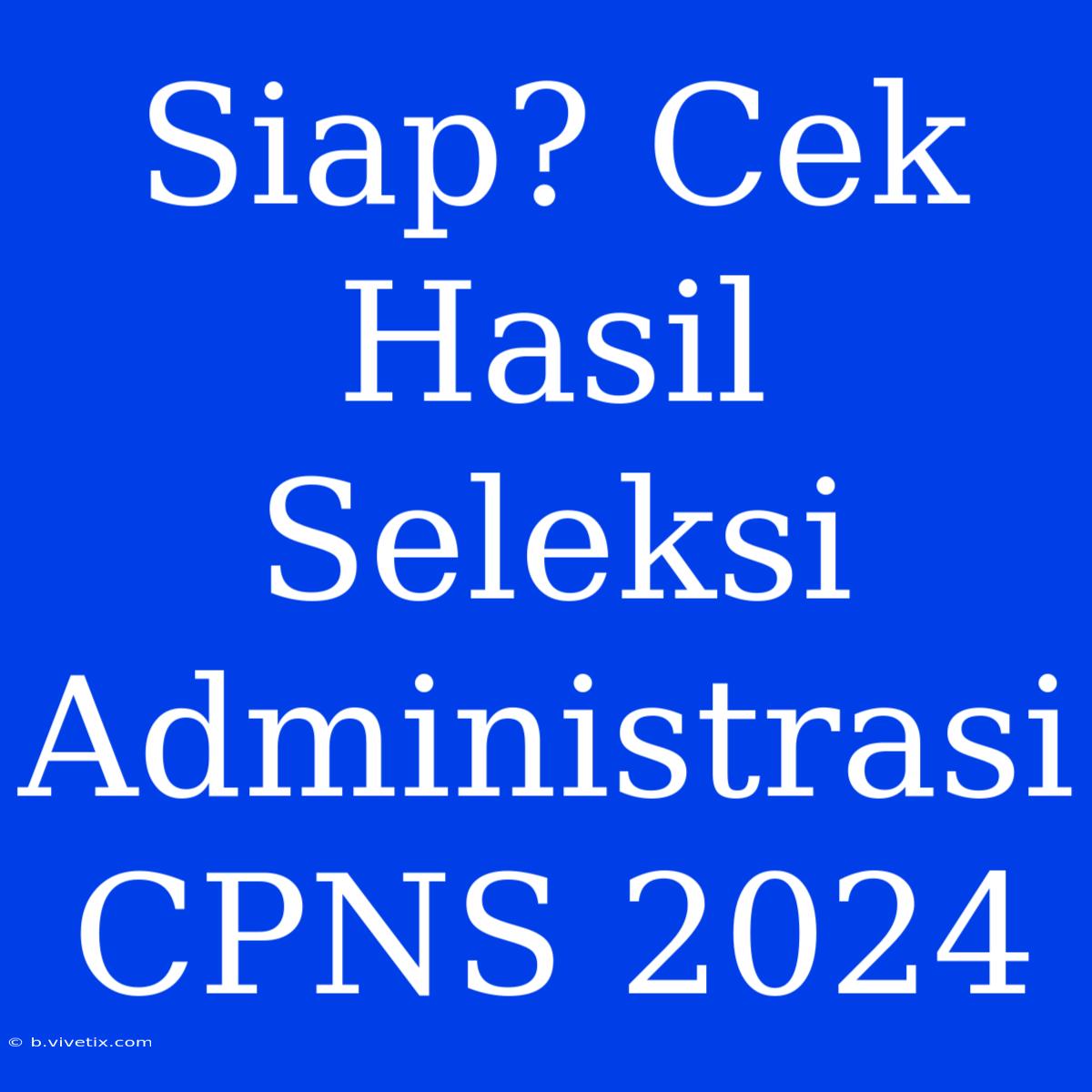 Siap? Cek Hasil Seleksi Administrasi CPNS 2024