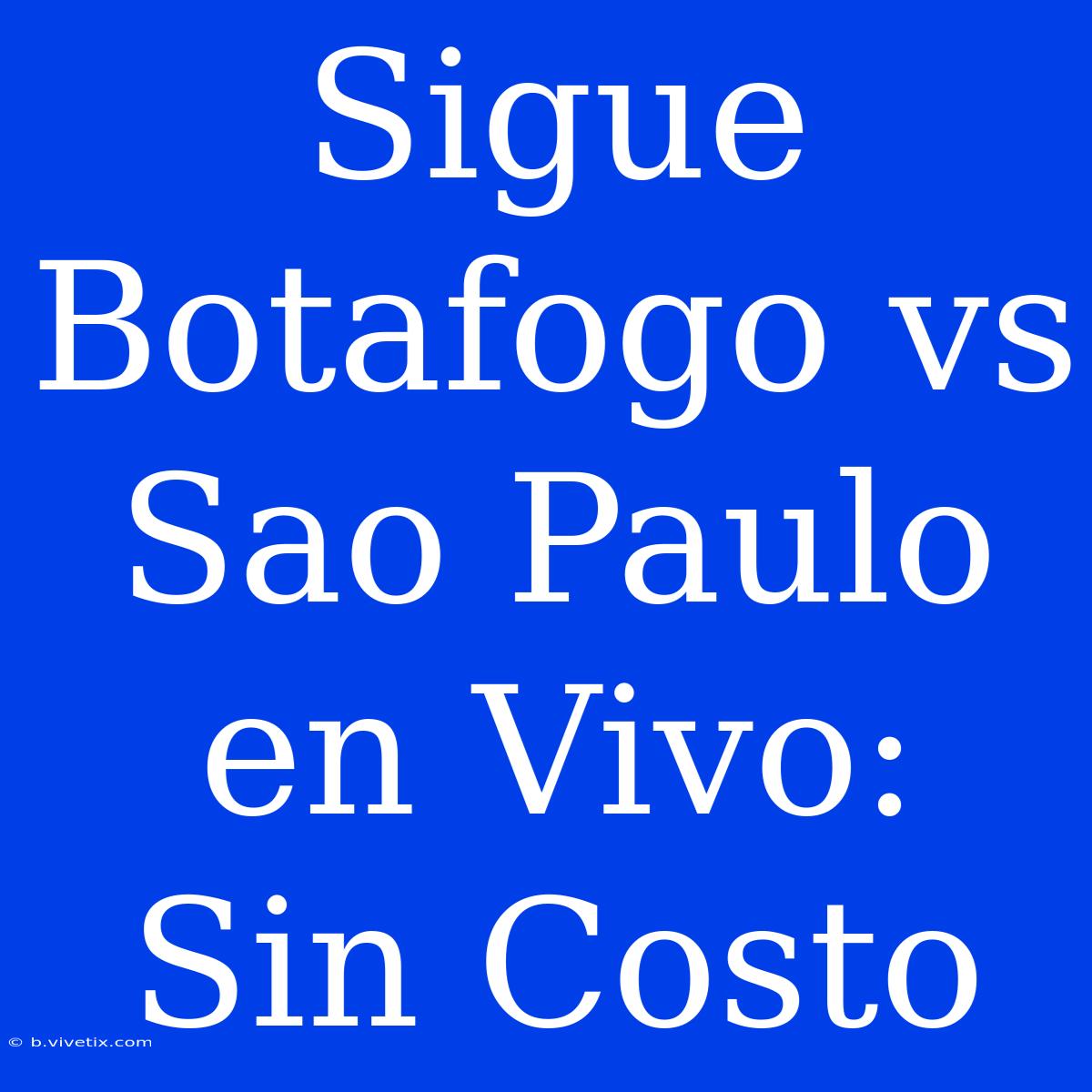 Sigue Botafogo Vs Sao Paulo En Vivo: Sin Costo