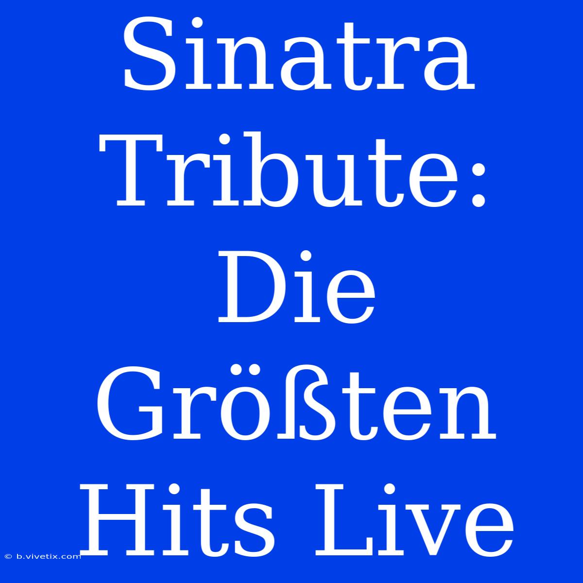 Sinatra Tribute: Die Größten Hits Live