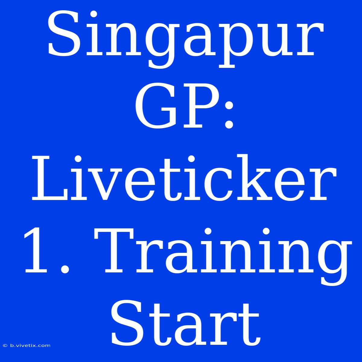 Singapur GP: Liveticker 1. Training Start