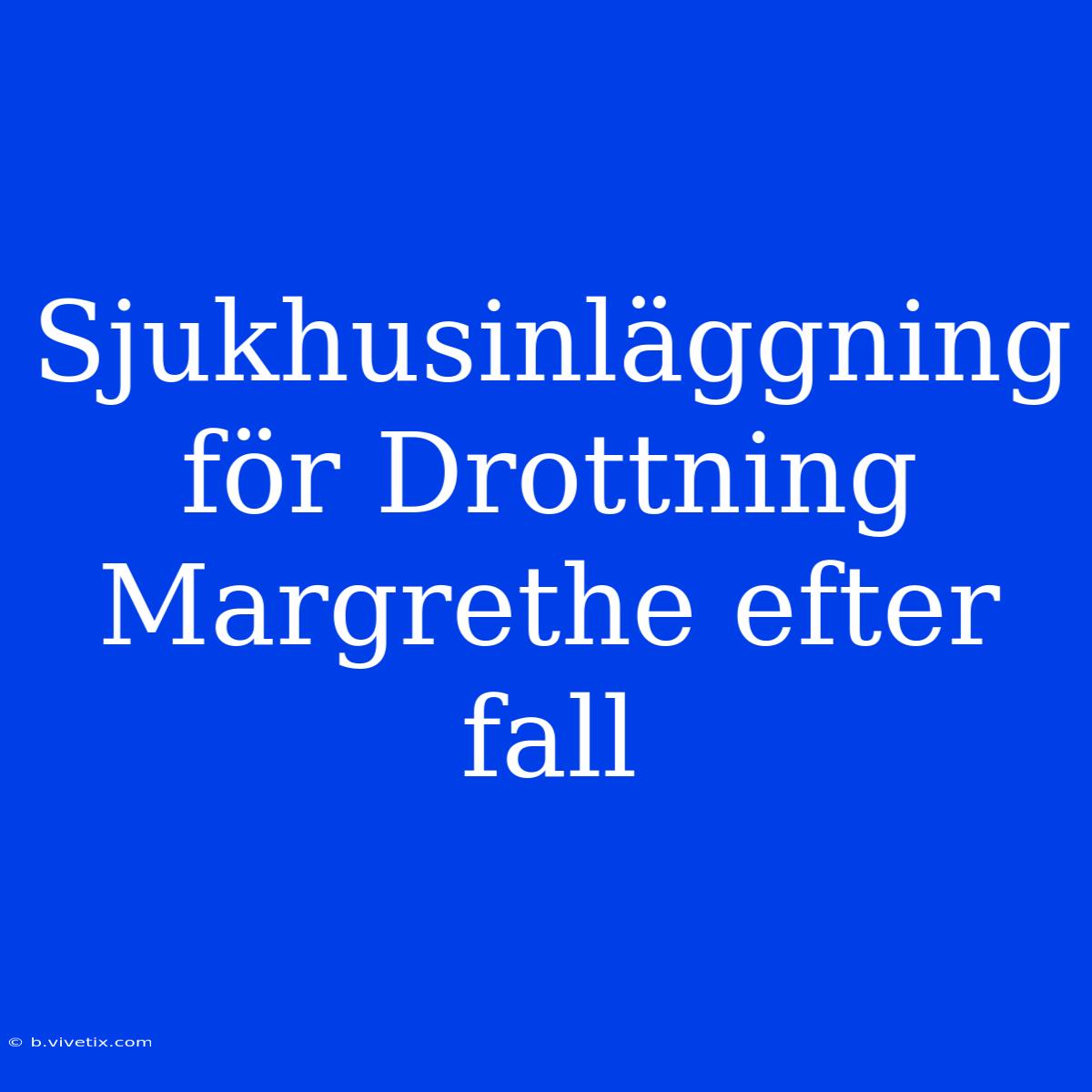 Sjukhusinläggning För Drottning Margrethe Efter Fall 