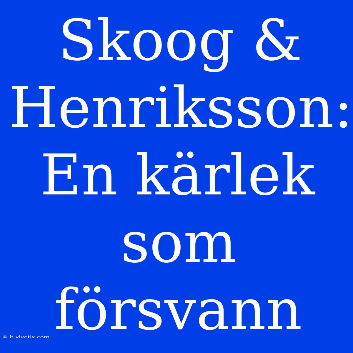 Skoog & Henriksson: En Kärlek Som Försvann