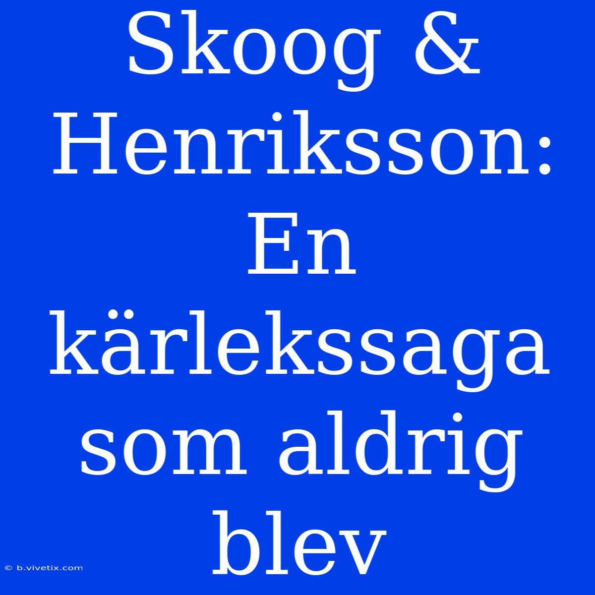 Skoog & Henriksson: En Kärlekssaga Som Aldrig Blev