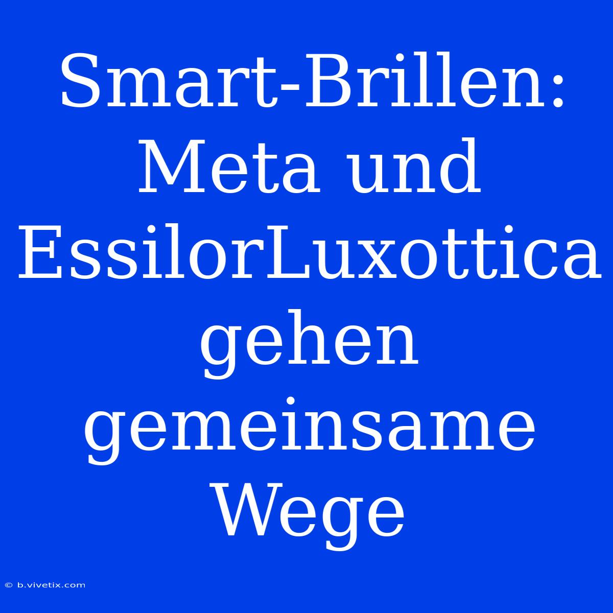 Smart-Brillen: Meta Und EssilorLuxottica Gehen Gemeinsame Wege