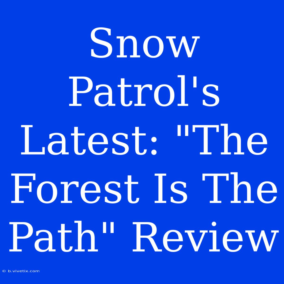 Snow Patrol's Latest: 