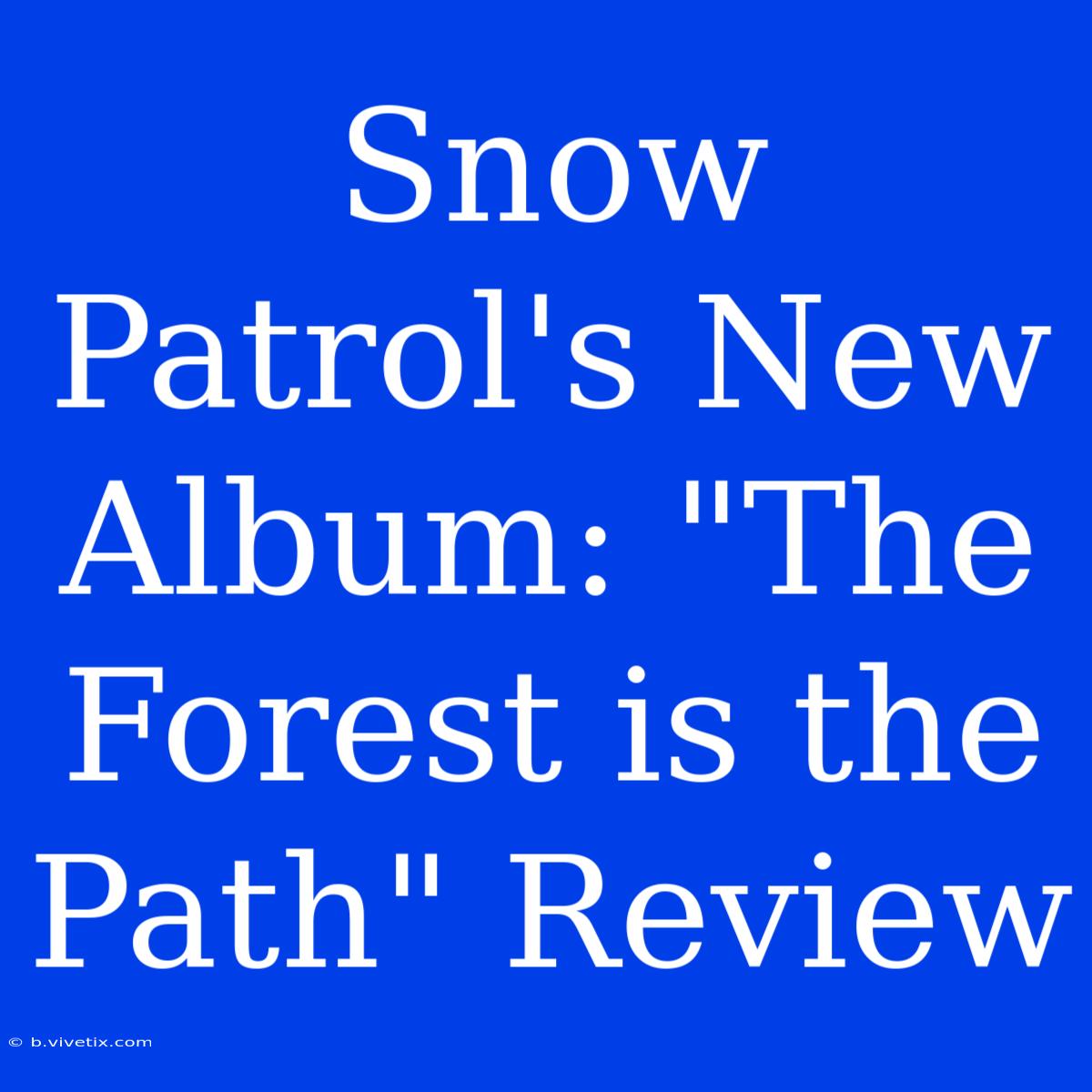 Snow Patrol's New Album: 