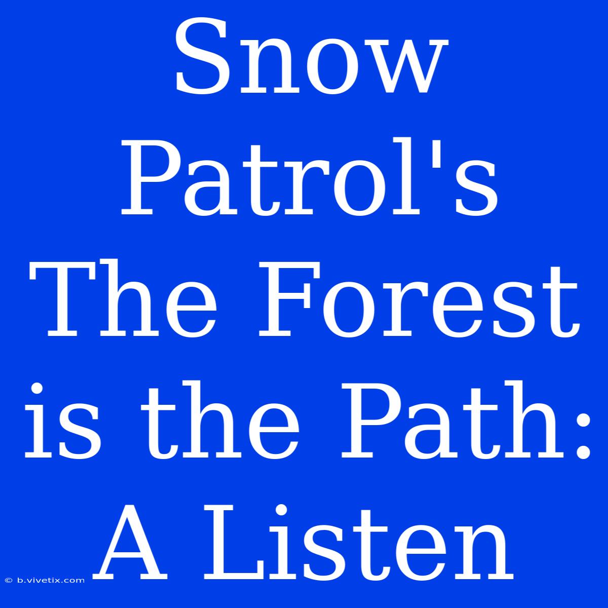 Snow Patrol's The Forest Is The Path: A Listen