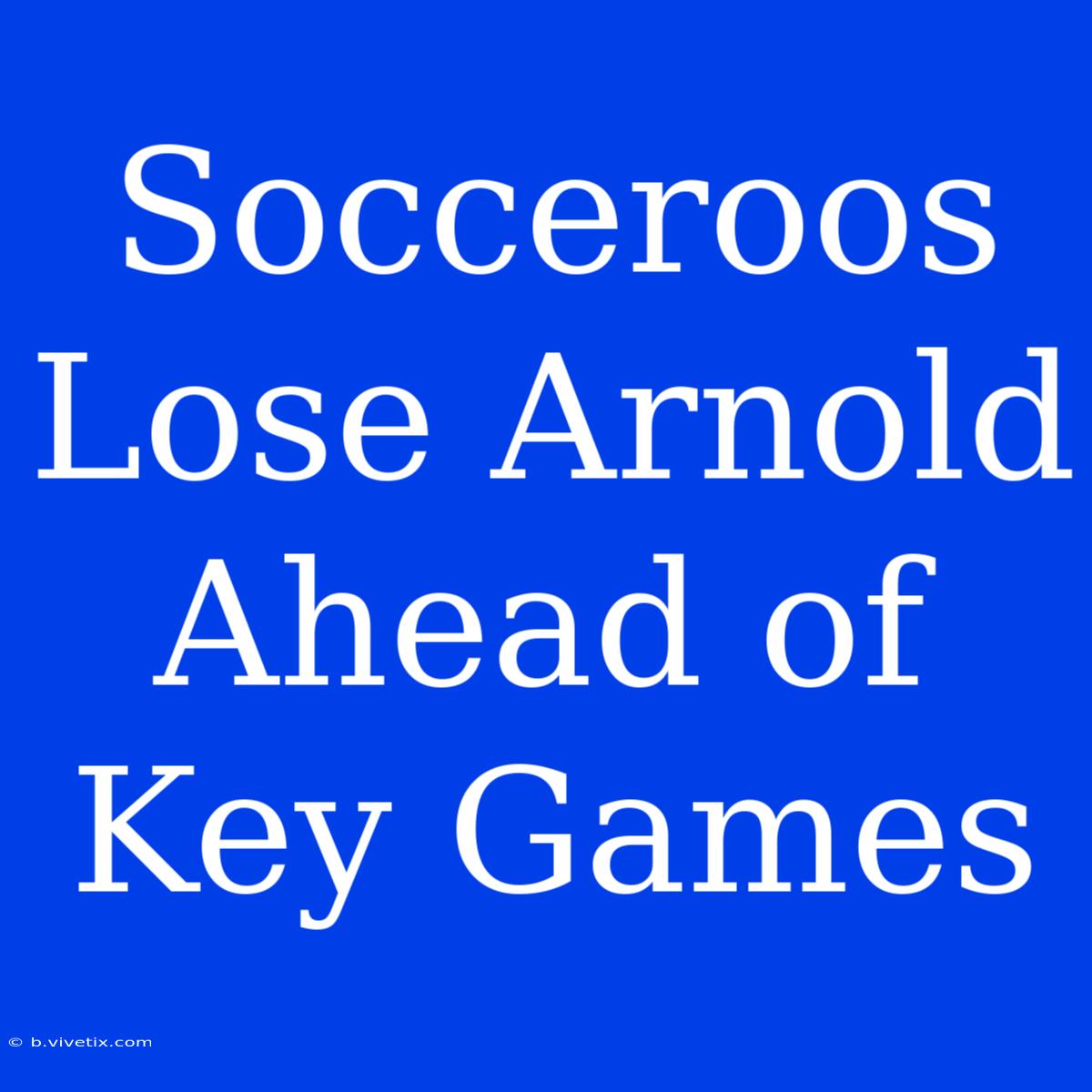 Socceroos Lose Arnold Ahead Of Key Games