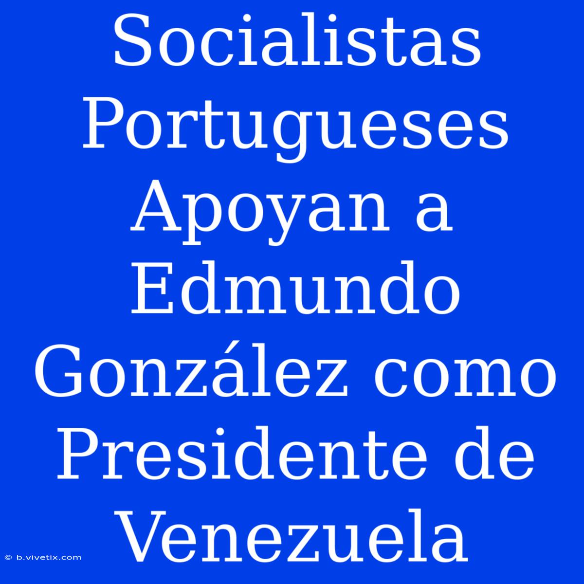 Socialistas Portugueses Apoyan A Edmundo González Como Presidente De Venezuela