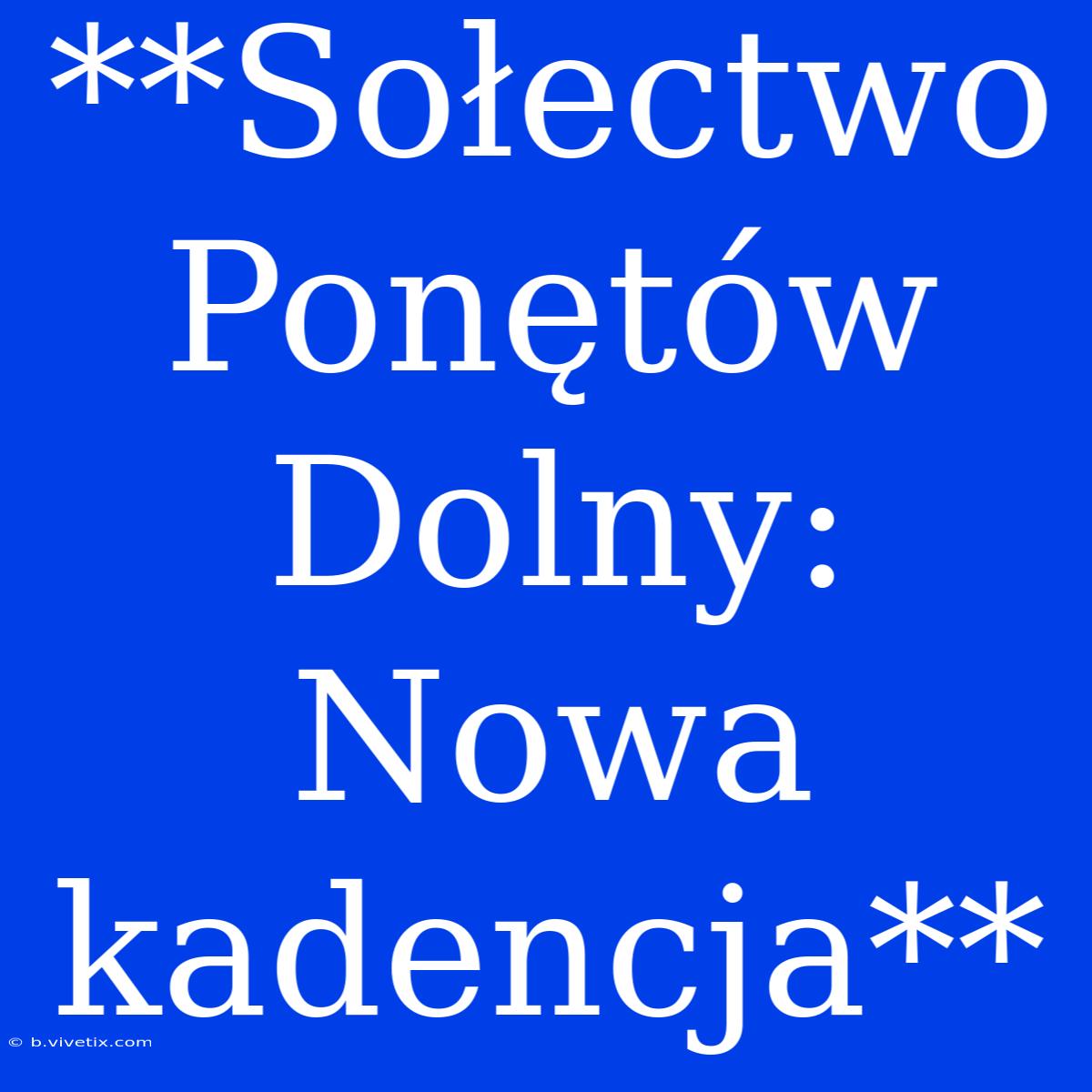 **Sołectwo Ponętów Dolny: Nowa Kadencja**