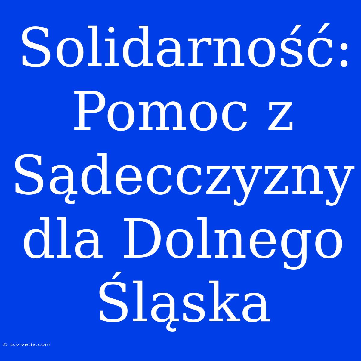 Solidarność: Pomoc Z Sądecczyzny Dla Dolnego Śląska