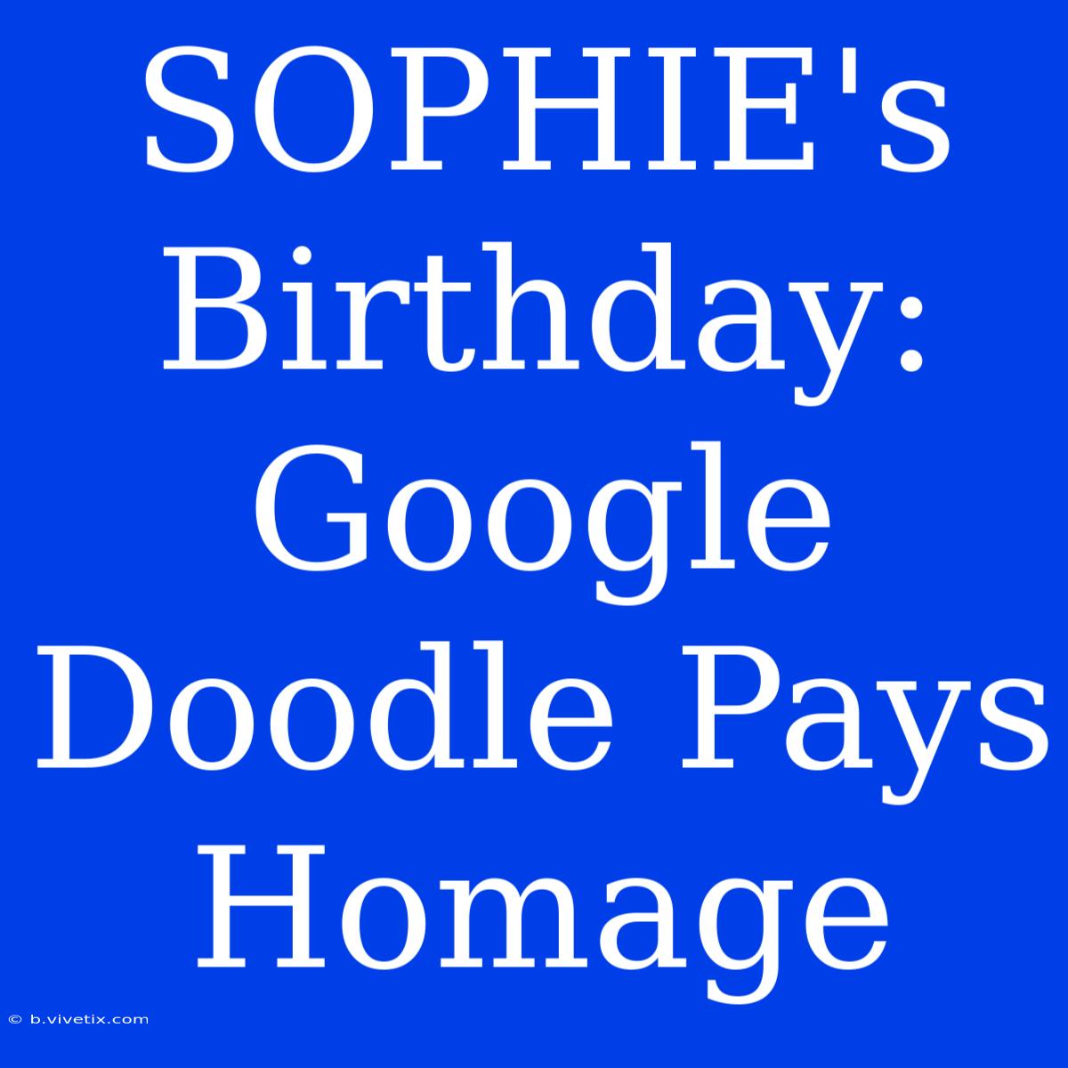 SOPHIE's Birthday: Google Doodle Pays Homage