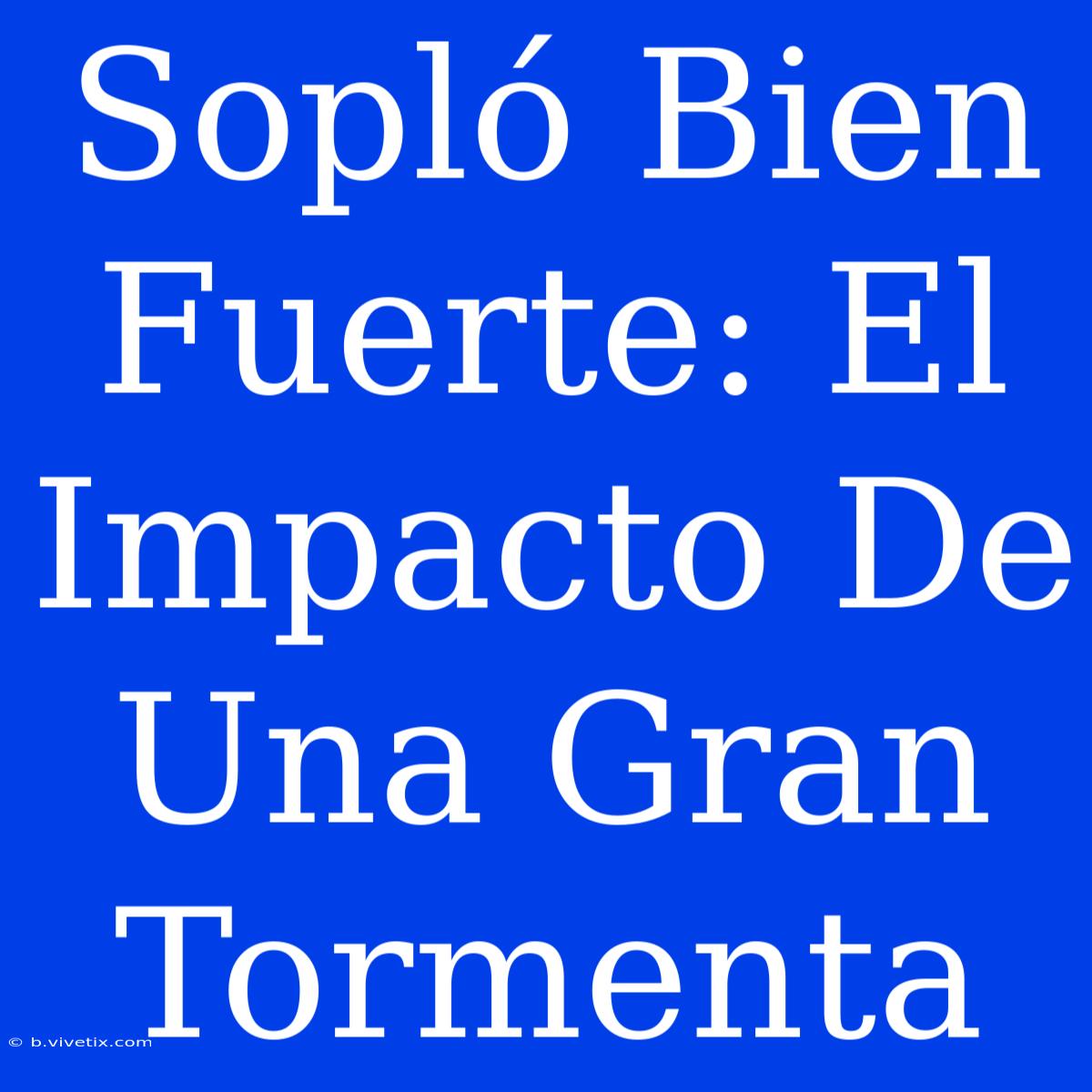 Sopló Bien Fuerte: El Impacto De Una Gran Tormenta 