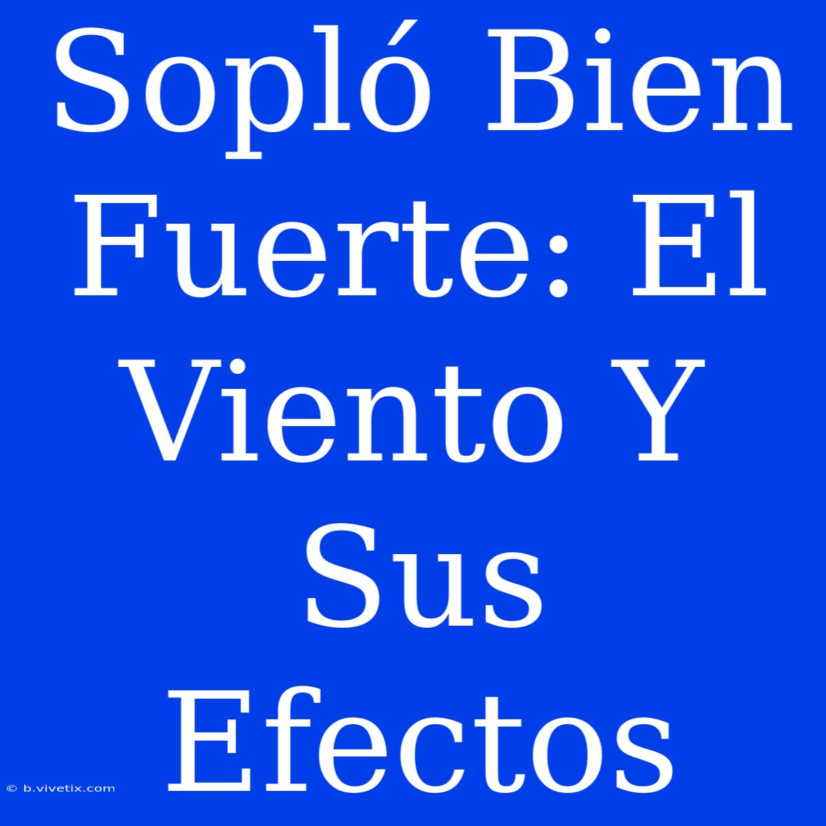 Sopló Bien Fuerte: El Viento Y Sus Efectos