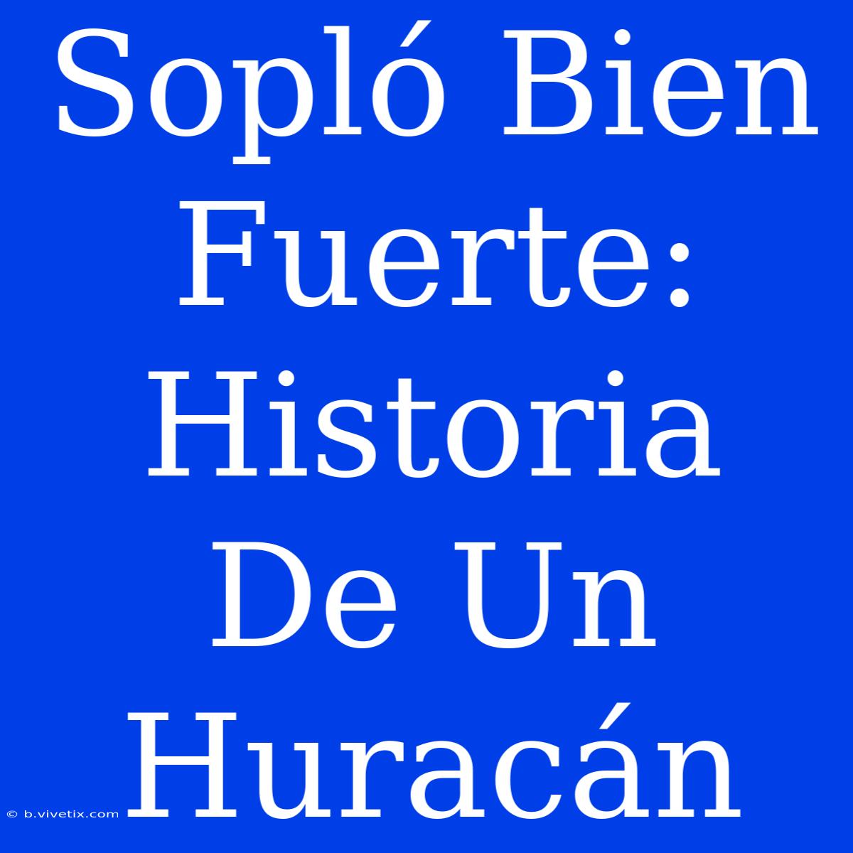 Sopló Bien Fuerte: Historia De Un Huracán