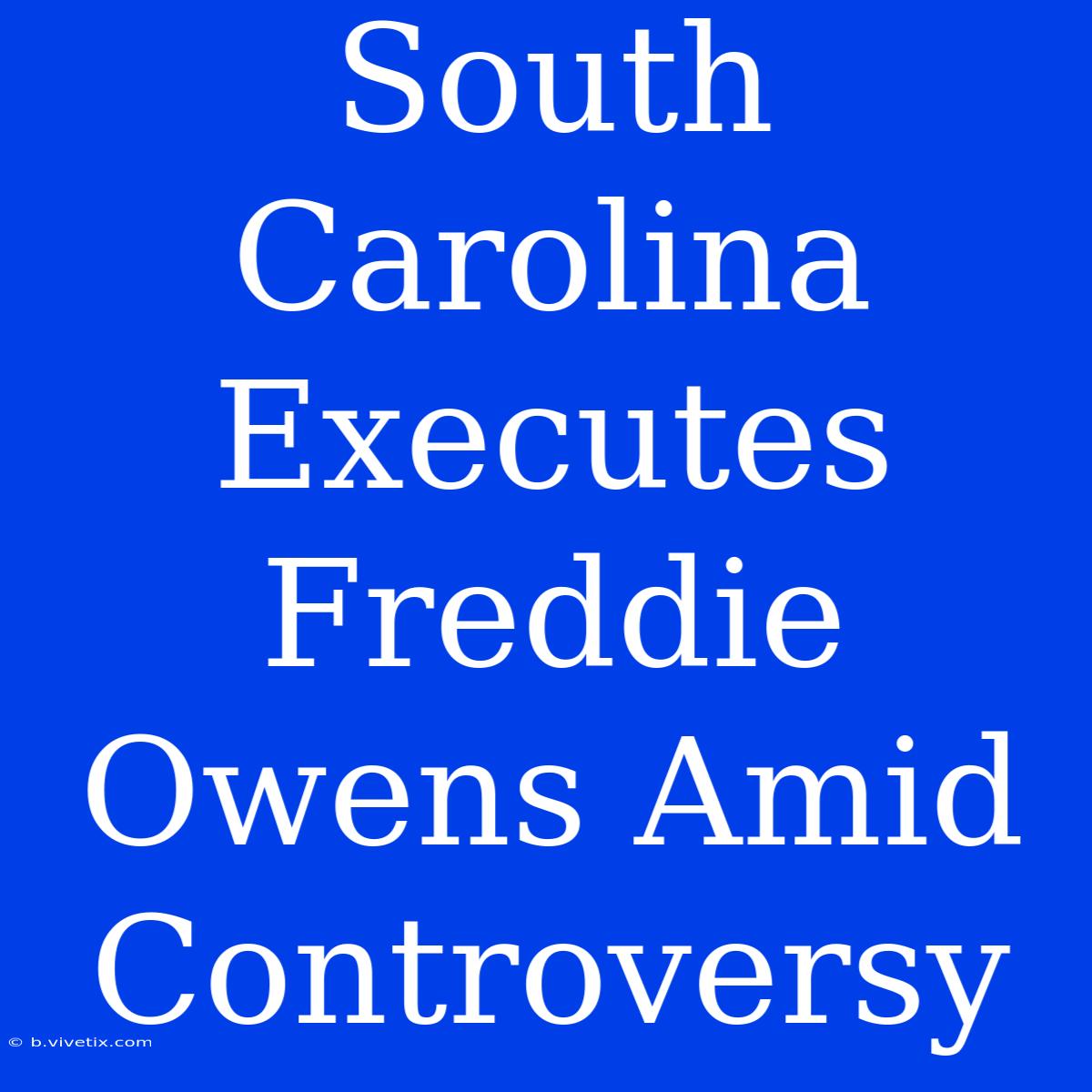 South Carolina Executes Freddie Owens Amid Controversy