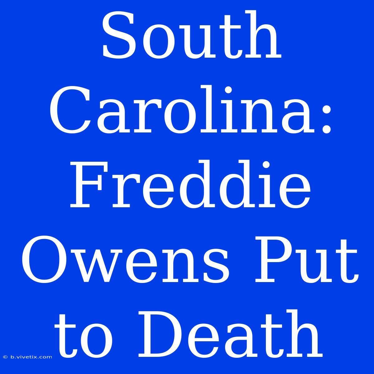 South Carolina: Freddie Owens Put To Death 