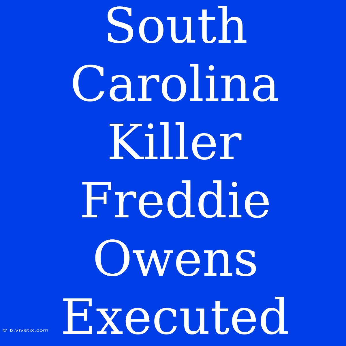 South Carolina Killer Freddie Owens Executed