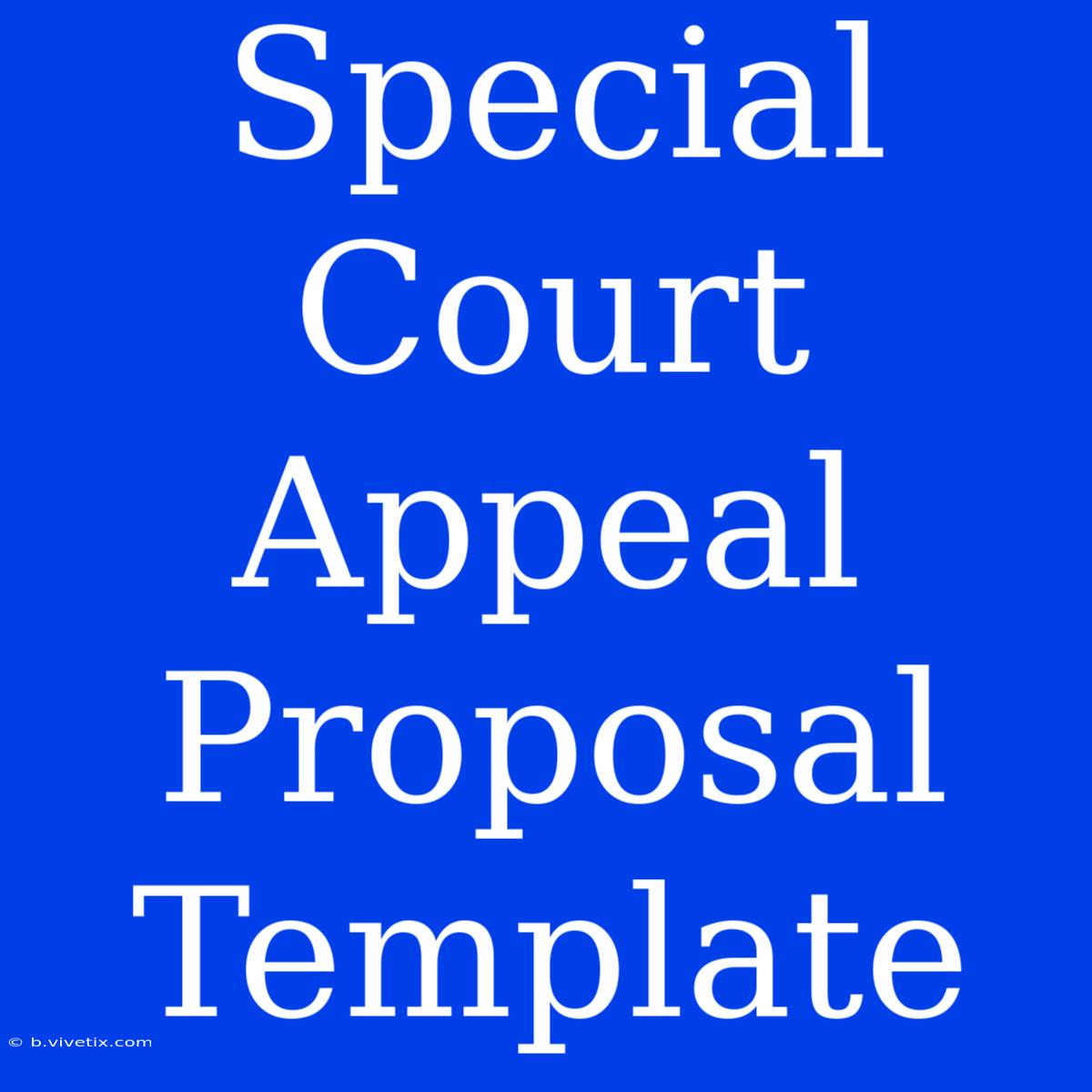 Special Court Appeal Proposal Template