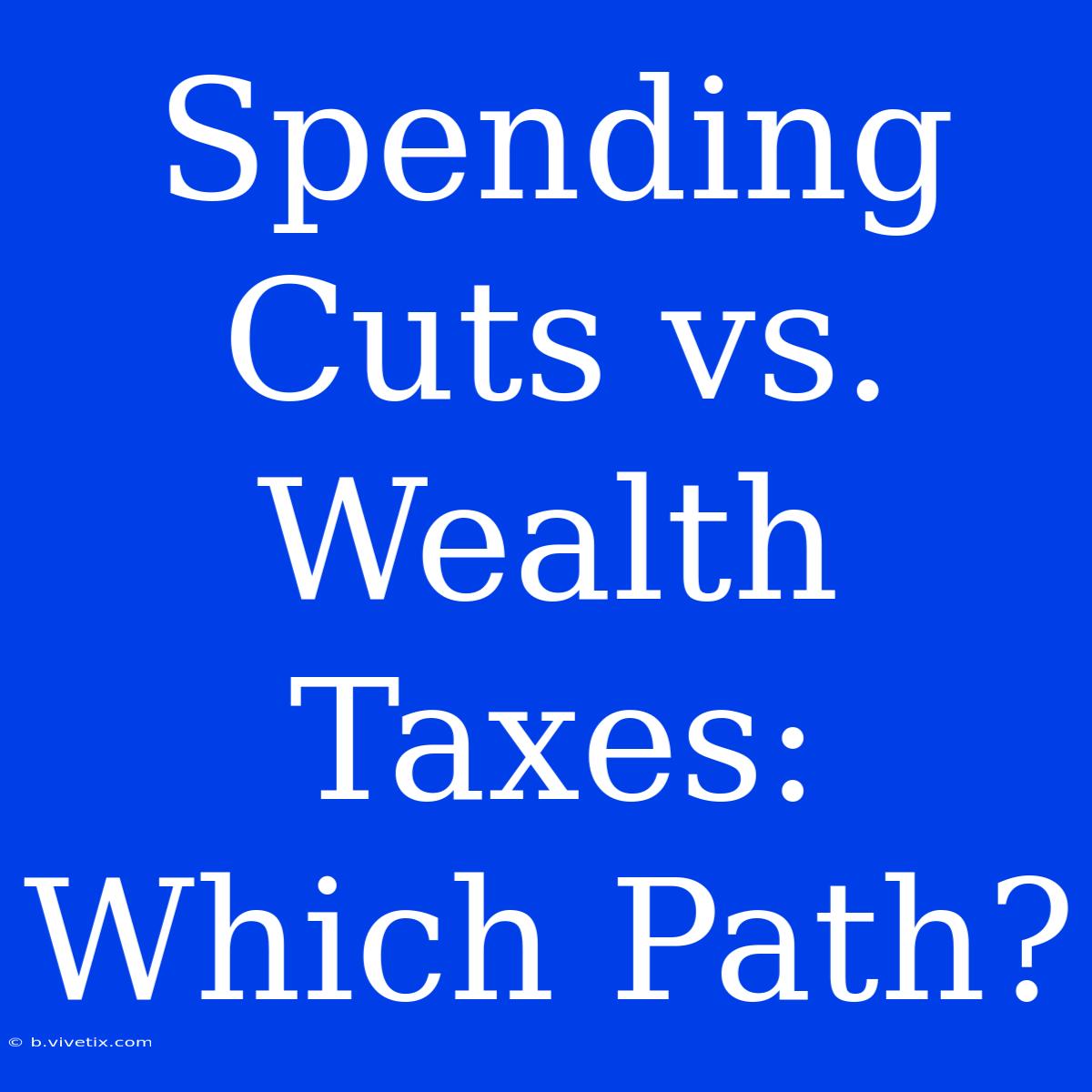 Spending Cuts Vs. Wealth Taxes: Which Path?