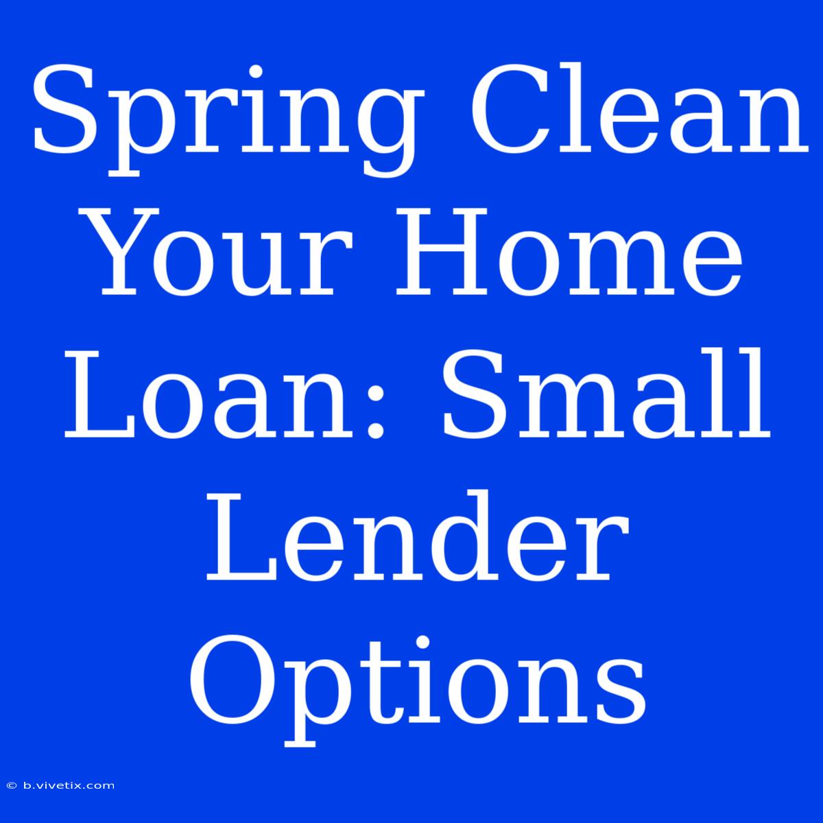 Spring Clean Your Home Loan: Small Lender Options