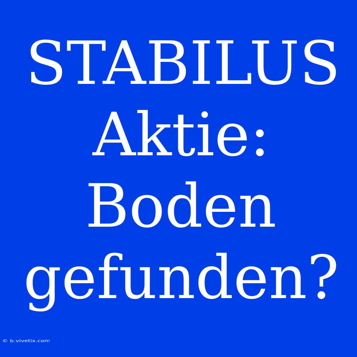 STABILUS Aktie: Boden Gefunden?