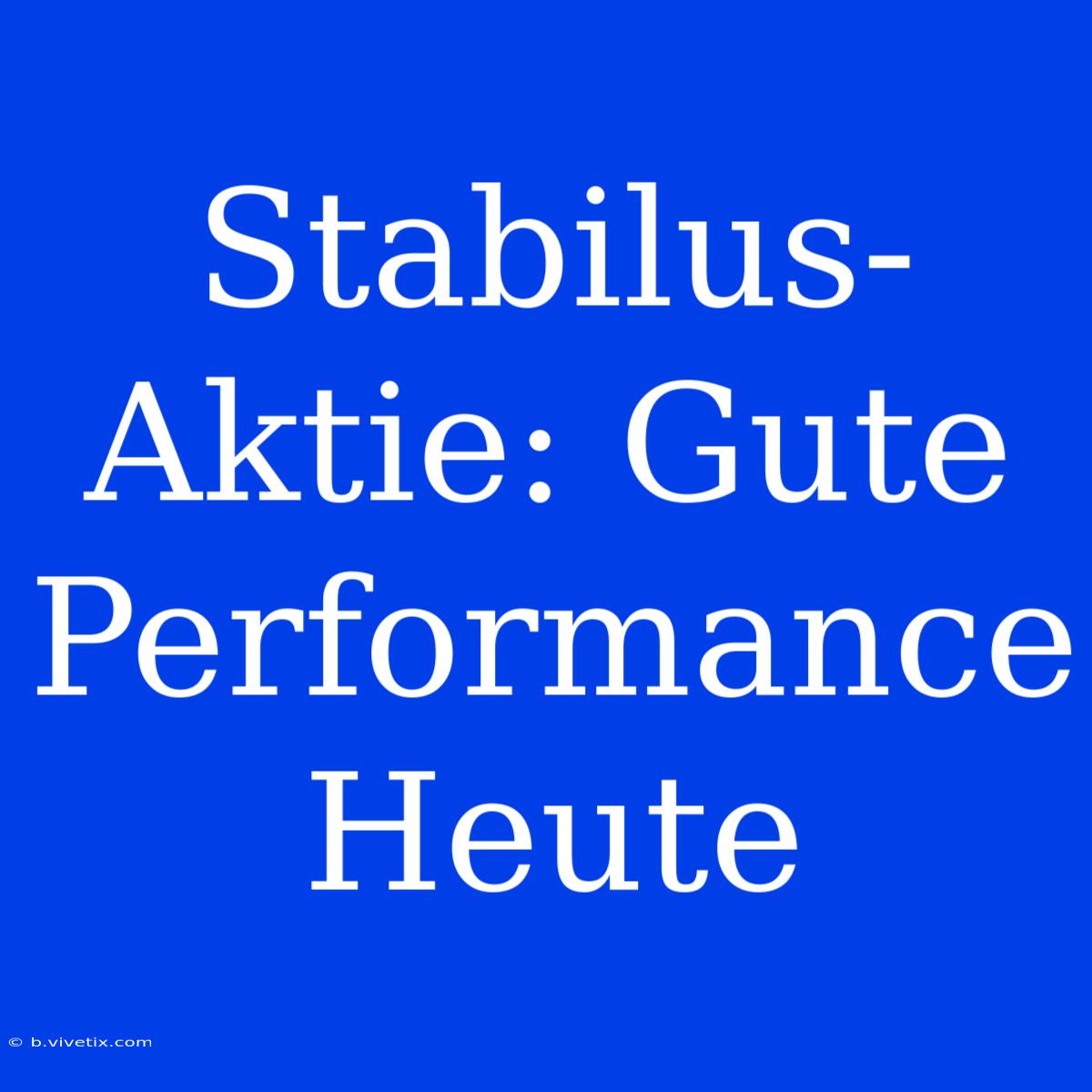 Stabilus-Aktie: Gute Performance Heute