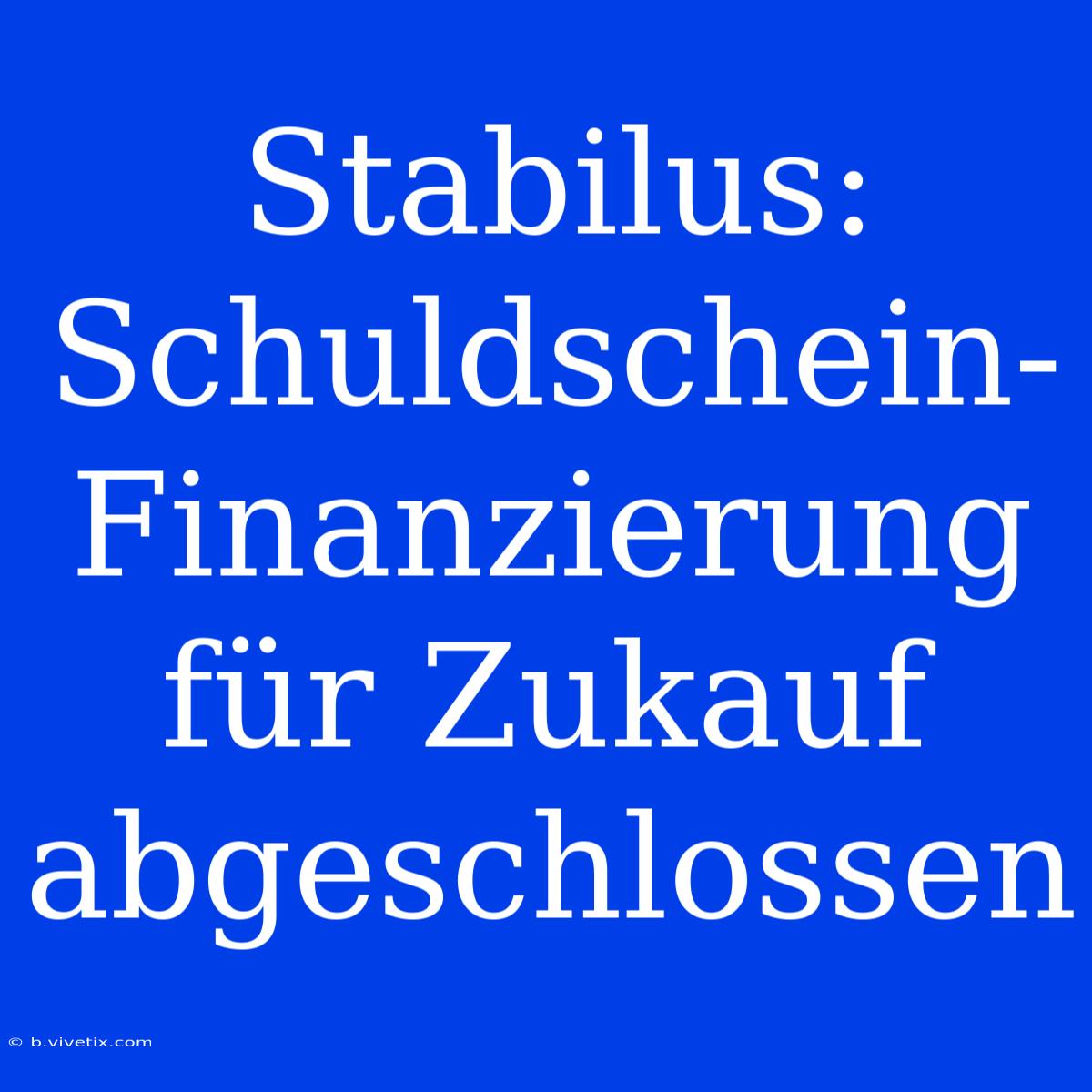 Stabilus: Schuldschein-Finanzierung Für Zukauf Abgeschlossen