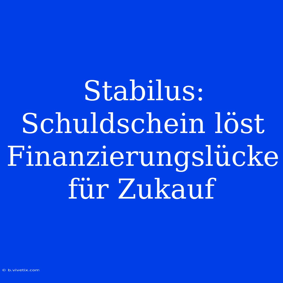 Stabilus: Schuldschein Löst Finanzierungslücke Für Zukauf