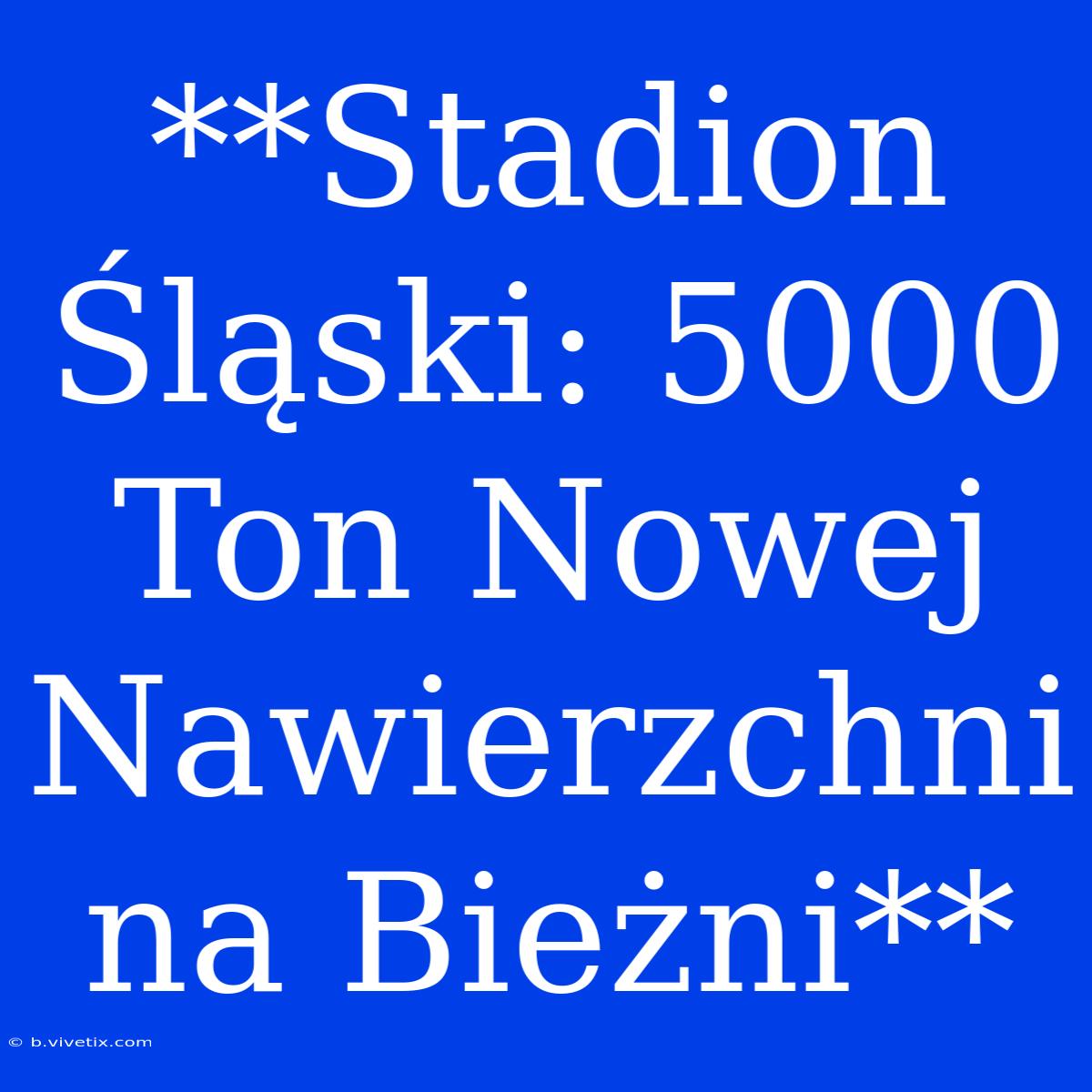 **Stadion Śląski: 5000 Ton Nowej Nawierzchni Na Bieżni**