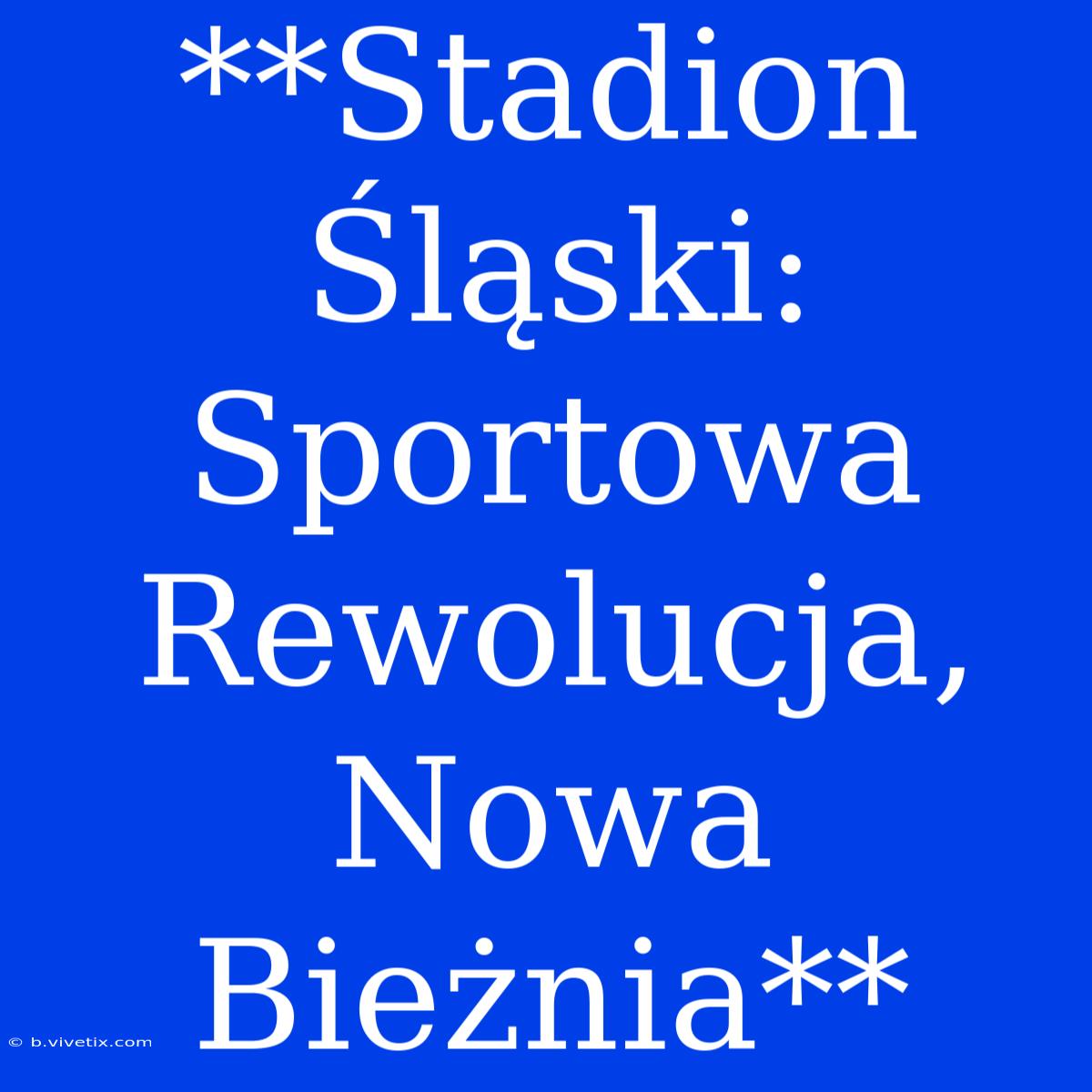 **Stadion Śląski: Sportowa Rewolucja, Nowa Bieżnia**