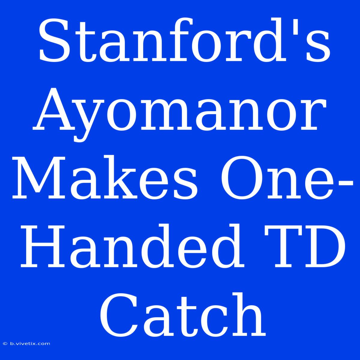 Stanford's Ayomanor Makes One-Handed TD Catch