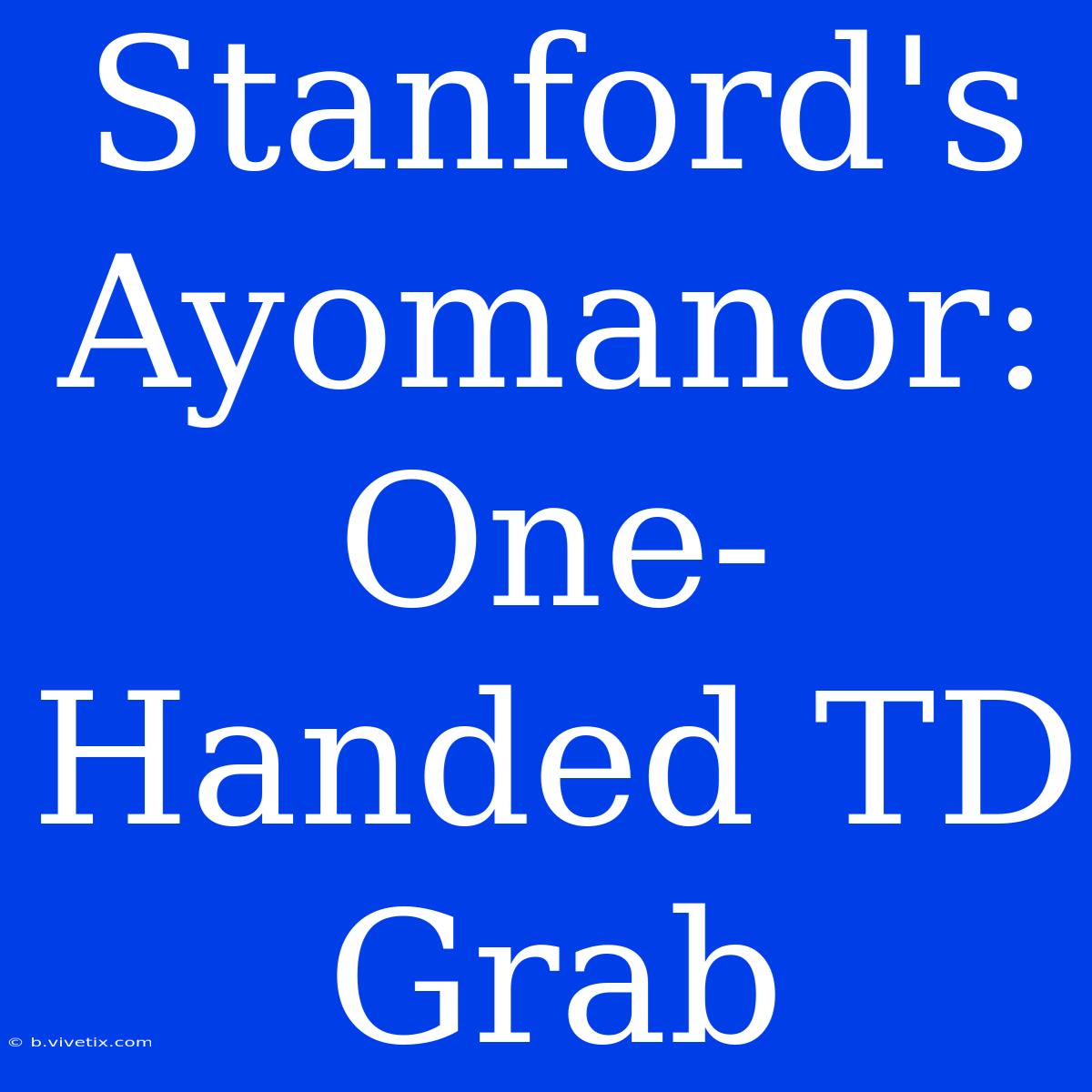 Stanford's Ayomanor: One-Handed TD Grab