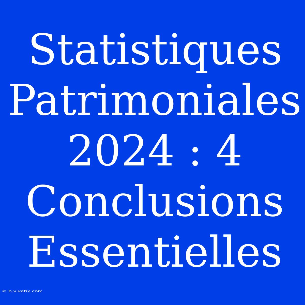 Statistiques Patrimoniales 2024 : 4 Conclusions Essentielles