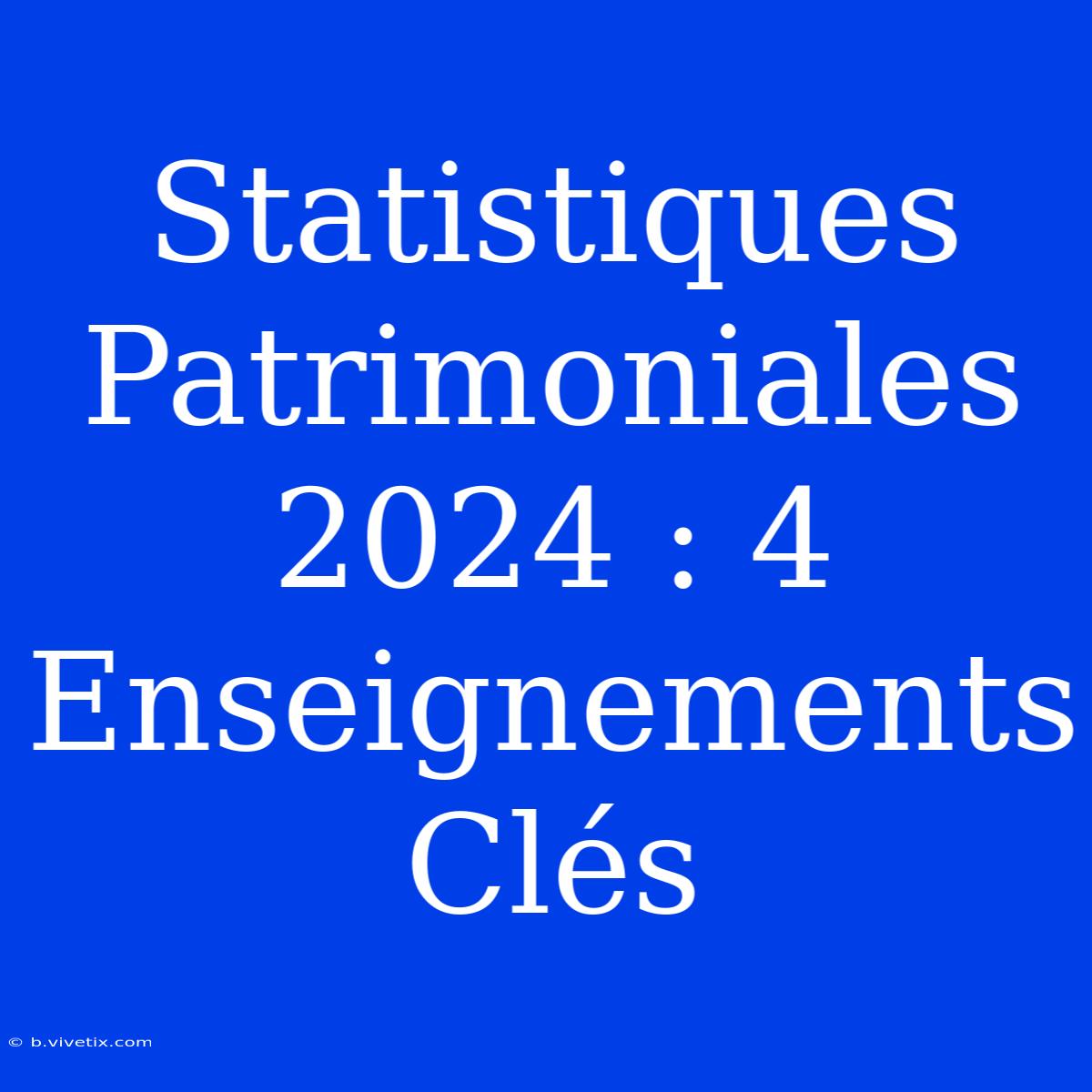 Statistiques Patrimoniales 2024 : 4 Enseignements Clés